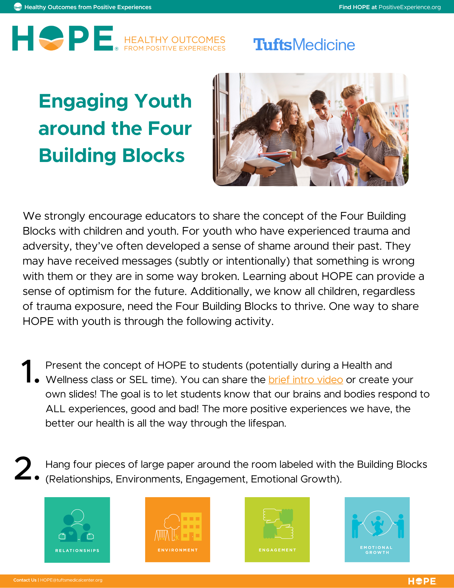 Engaging Youth around the Four Building Blocks of HOPE