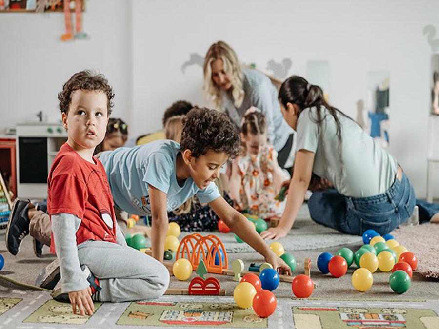 Children playing with toys